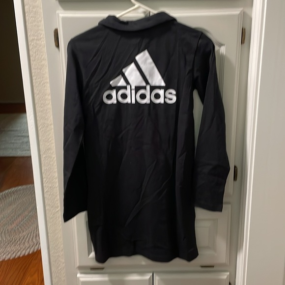 Adidas Unleash Confidence Half Zip Shift Logo Dress in Black - Picture 4 of 4